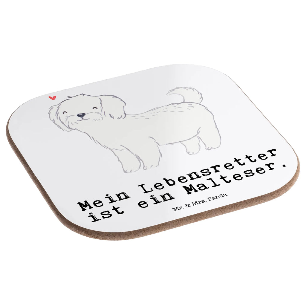 Square coaster Maltese Lifesaver presents, breakfast, gift, gifts, Coasters, party, glass coasters, Dog, dog breed, purebred dog, dog owner, animal lover, giving, puppy
