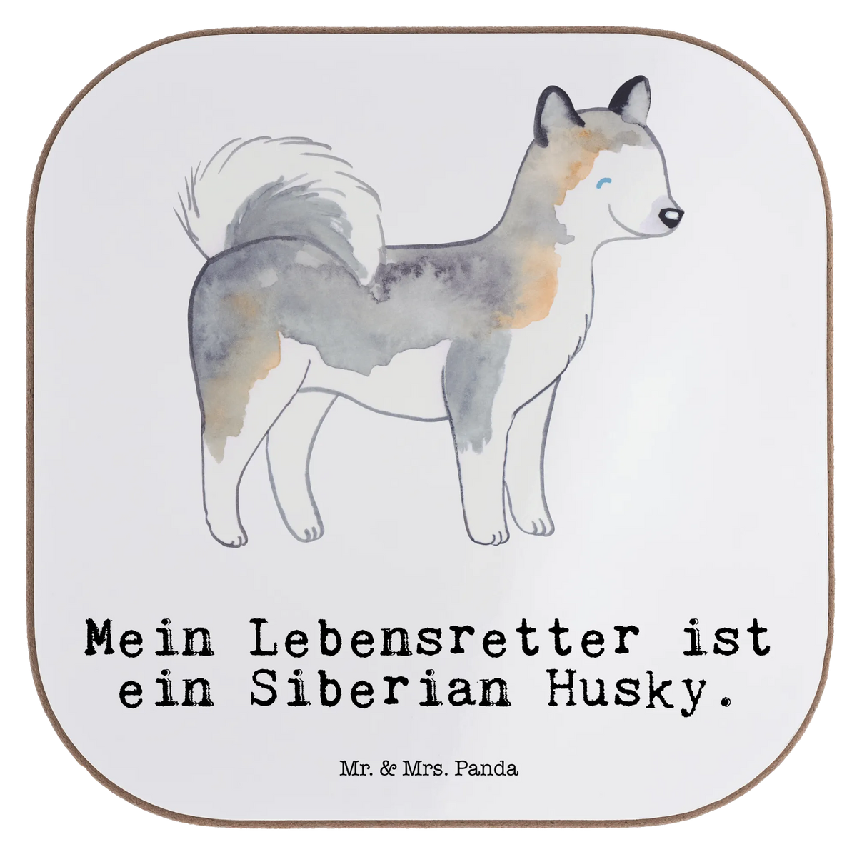 Square coaster Siberian Husky Lifesaver