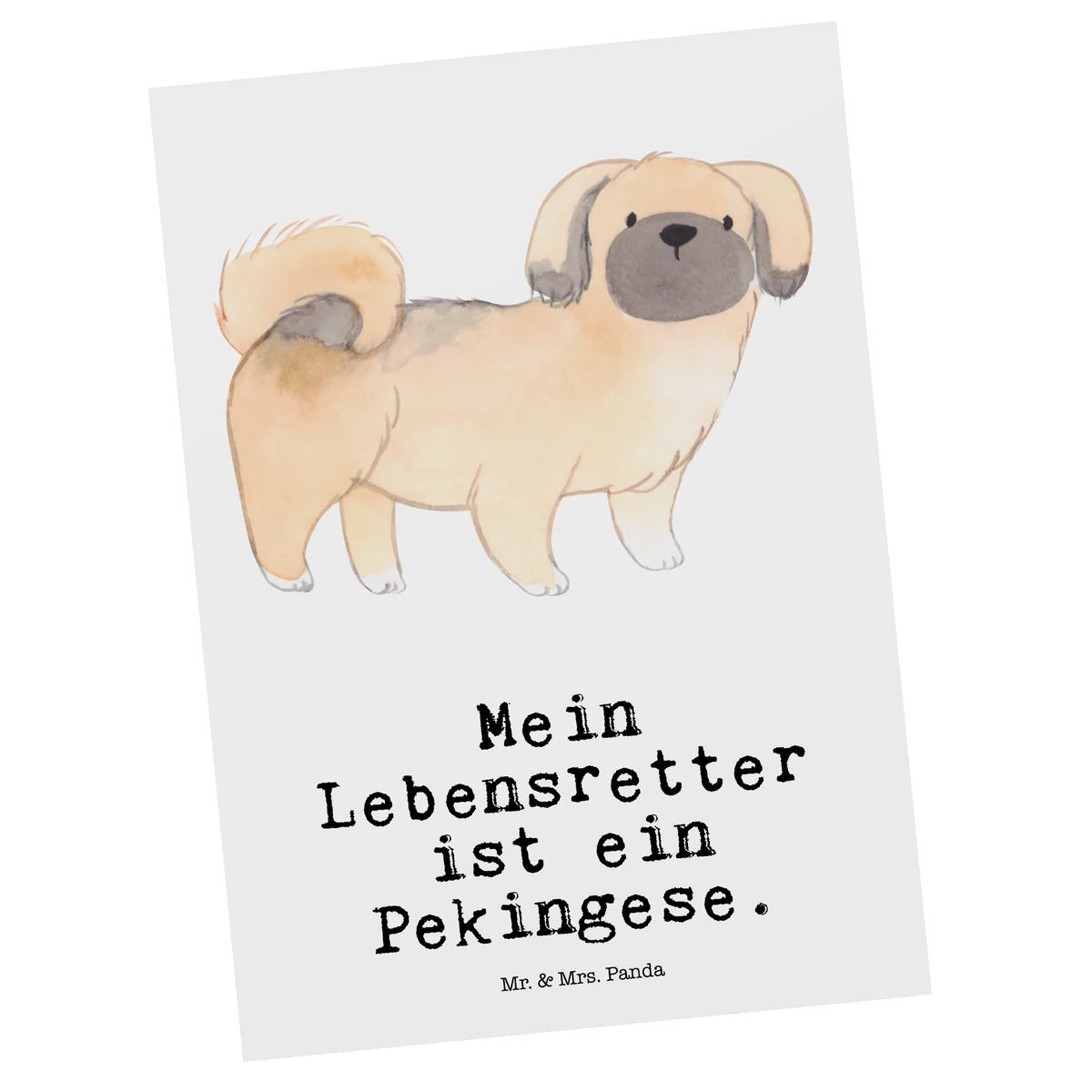 Postkarte Pekingese Lebensretter Grußkarte, Ansichtskarten, Fotokarte, Designkarte, kunstkarte, bildkarte, Ansichtskarte, Postkarten, Postkarte, Kunstkarten, Motivkarte, spruchkarte, einzelkarte, Schenken, Hunderasse, Rassehund, Geschenk, Hundebesitzer, Tierfreund, Welpe, Hund, Pekingese, Peking-Palasthund, Pekinese
