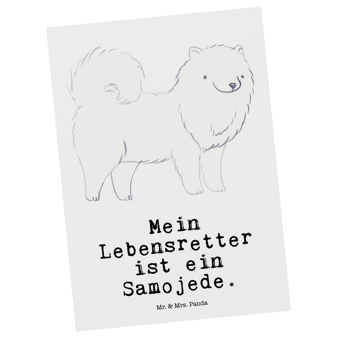 Postcard Samoyed Lifesaver
