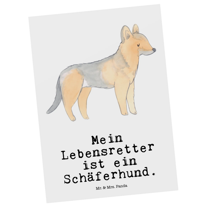 Postkarte Schäferhund Lebensretter