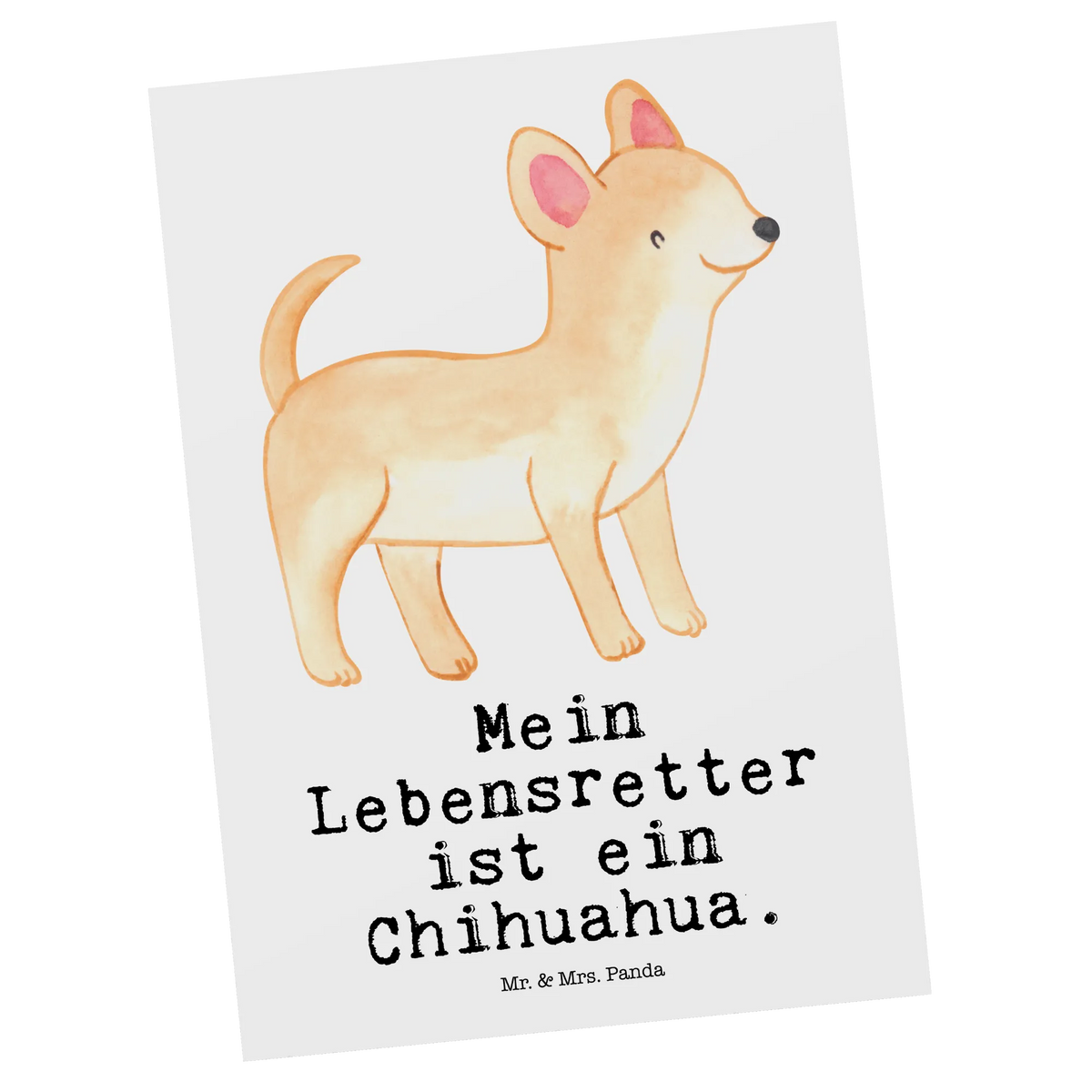 Postcard Chihuahua Lifesaver gift, animal lover, giving, dog breed, purebred dog, dog owner, puppy