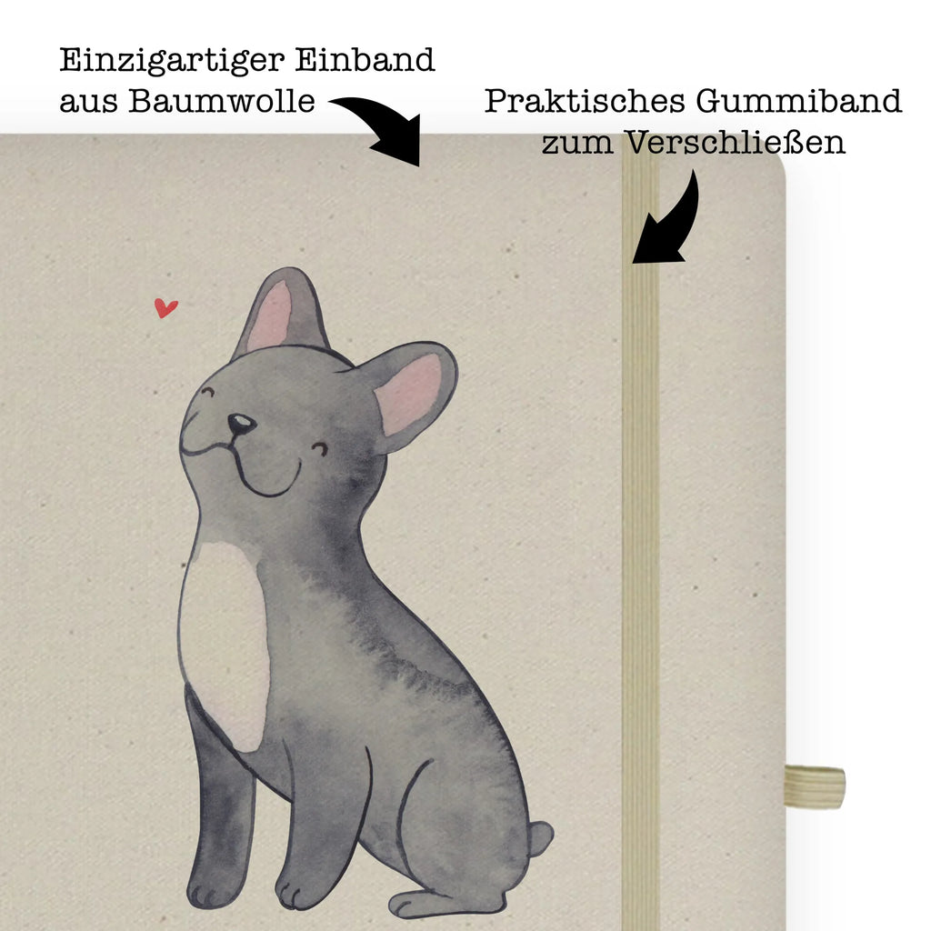 Cotton notebook French Bulldog Moment diary, writing book, sketchbook, notes, notepad, journal, address book, entry book, notebook, Dog, dog breed, purebred dog, dog owner, gift, animal lover, giving, puppy