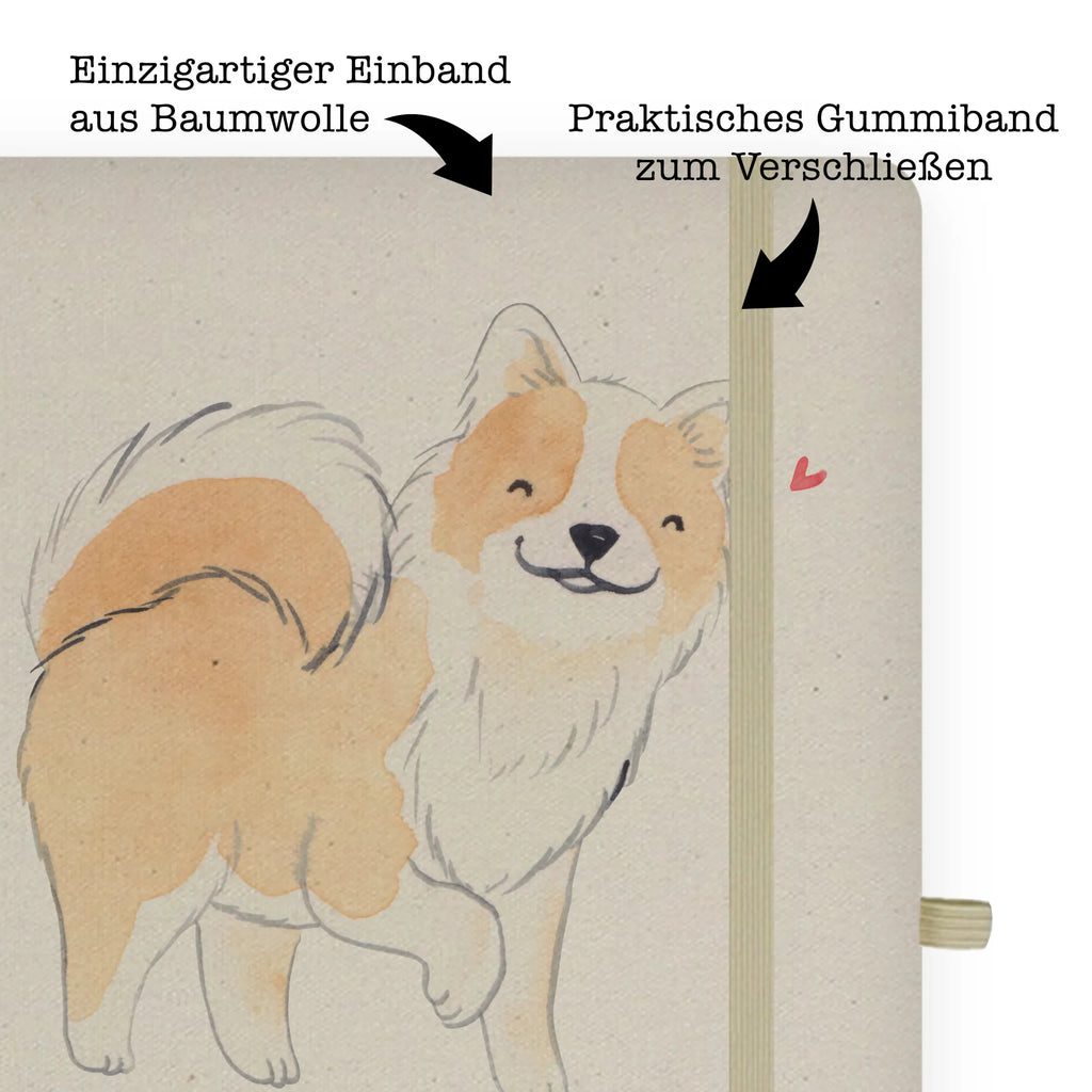 Cotton notebook Icelandic Sheepdog Lifesaver notepad, journal, writing book, notes, address book, entry book, diary, sketchbook, notebook, Dog, dog breed, purebred dog, dog owner, gift, animal lover, giving, puppy