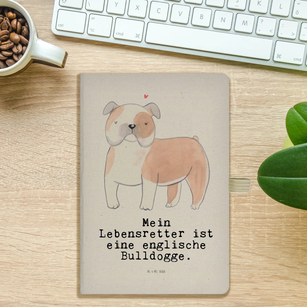 Cotton notebook English Bulldog Lifesaver journal, writing book, address book, notebook, entry book, notepad, diary, notes, sketchbook, Dog, dog breed, purebred dog, dog owner, gift, animal lover, giving, puppy