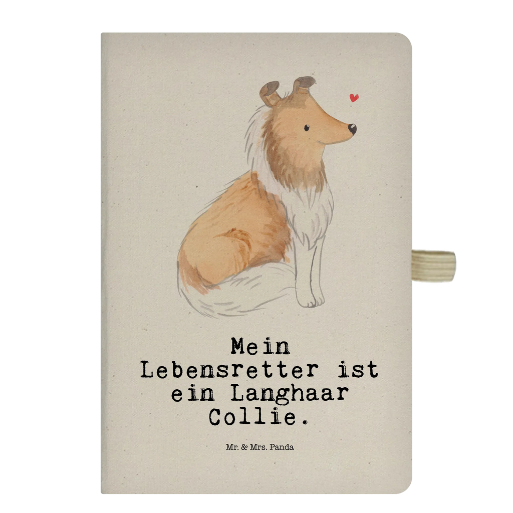 Cotton notebook Long-haired Collie Lifesaver entry book, journal, sketchbook, writing book, notes, notepad, notebook, diary, address book, Dog, dog breed, purebred dog, dog owner, gift, animal lover, giving, puppy