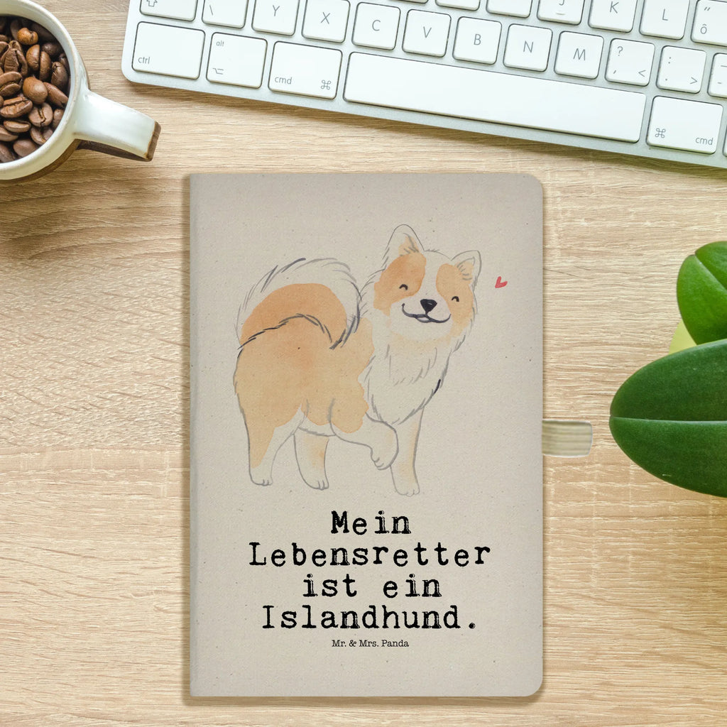 Cotton notebook Icelandic Sheepdog Lifesaver notepad, journal, writing book, notes, address book, entry book, diary, sketchbook, notebook, Dog, dog breed, purebred dog, dog owner, gift, animal lover, giving, puppy