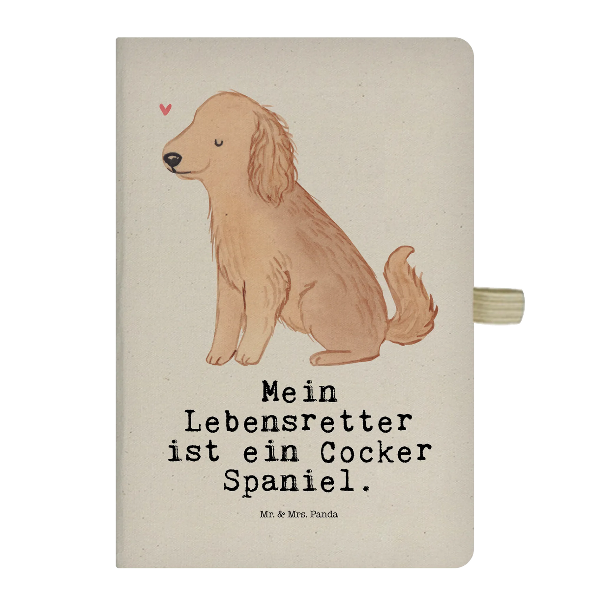 Bawełniany notes DIN A5 Cocker Spaniel Ratujący życie rasa psa, dawanie, prezent, Pies, pies rasowy, właściciel psa, miłośnik zwierząt, szczeniak