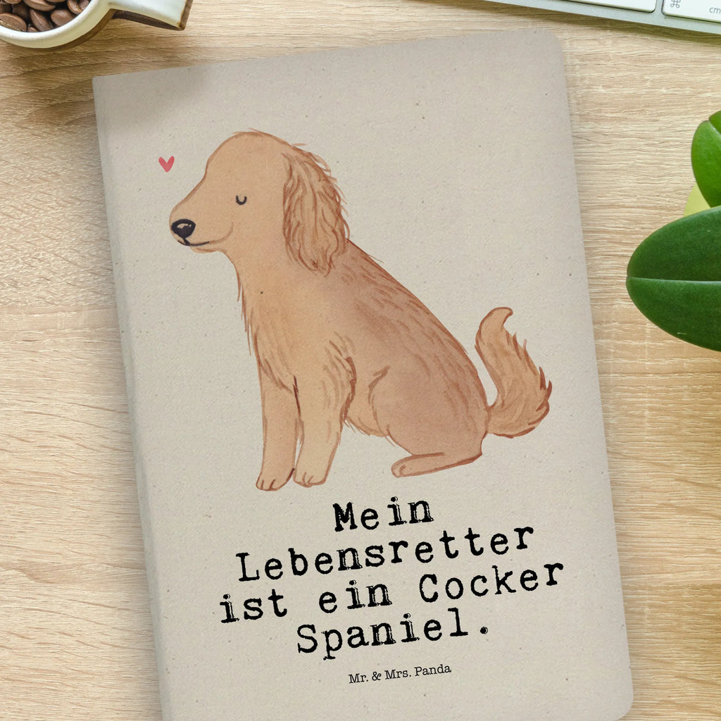 Cotton notebook Cocker Spaniel Lifesaver journal, writing book, entry book, diary, address book, notepad, sketchbook, notes, notebook, Dog, dog breed, purebred dog, dog owner, gift, animal lover, giving, puppy