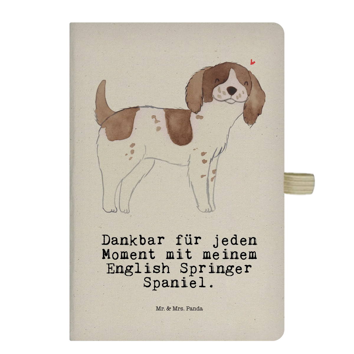 Bawełniany notes DIN A5 Angielski spaniel sprinterski Chwila rasa psa, dawanie, prezent, Pies, pies rasowy, właściciel psa, miłośnik zwierząt, szczeniak
