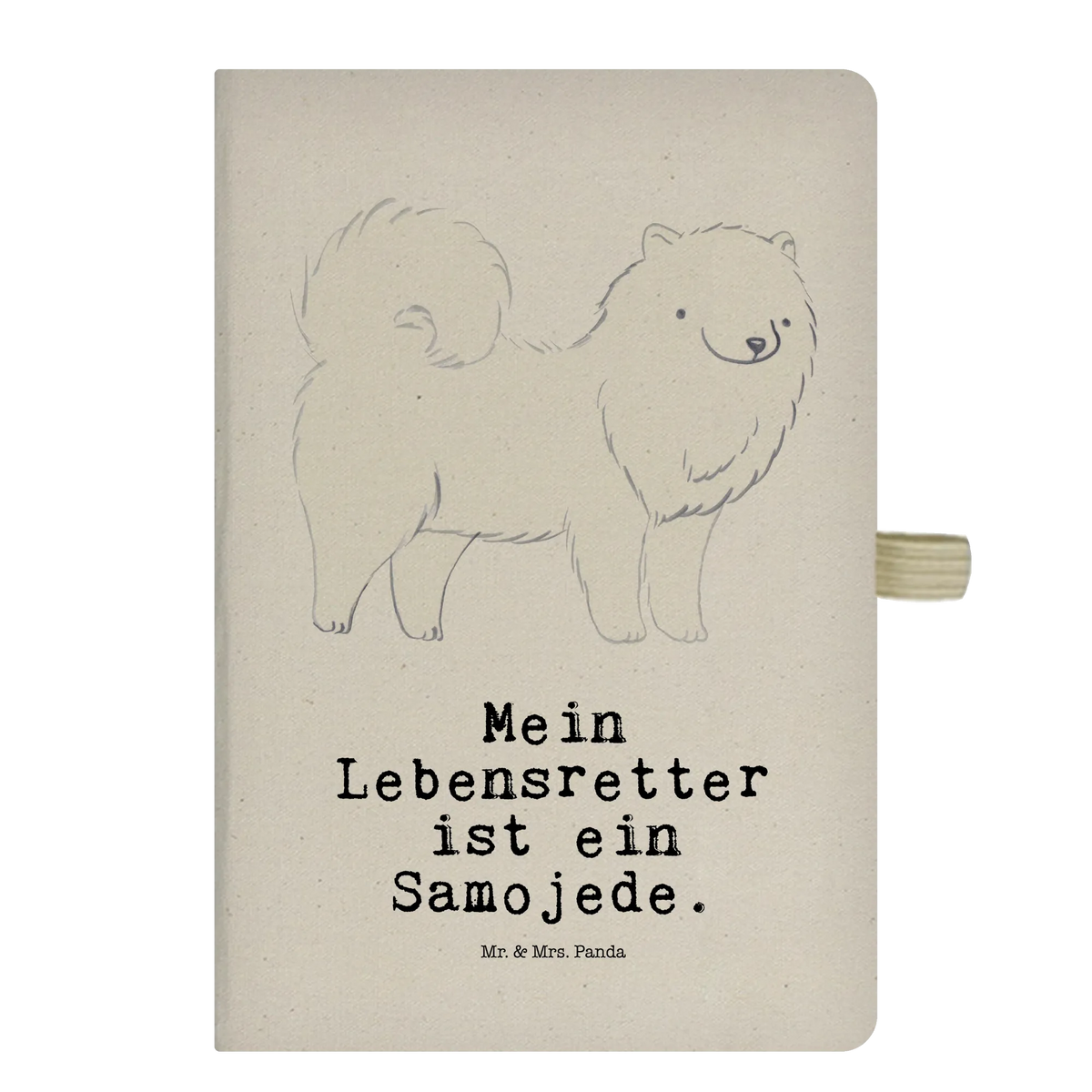 Cotton notebook Samoyed Lifesaver address book, notepad, writing book, diary, notebook, entry book, notes, sketchbook, journal, Dog, dog breed, purebred dog, dog owner, gift, animal lover, giving, puppy