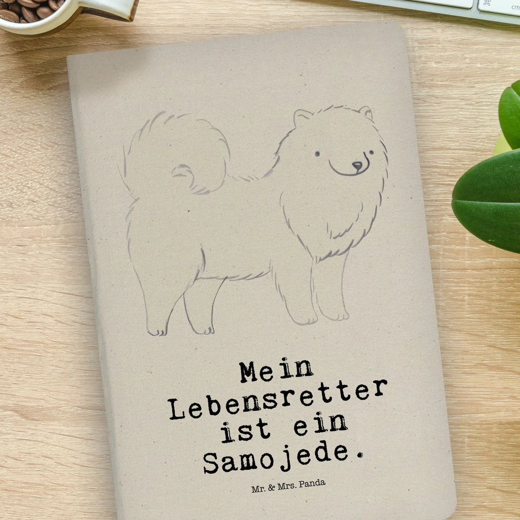Cotton notebook Samoyed Lifesaver address book, notepad, writing book, diary, notebook, entry book, notes, sketchbook, journal, Dog, dog breed, purebred dog, dog owner, gift, animal lover, giving, puppy