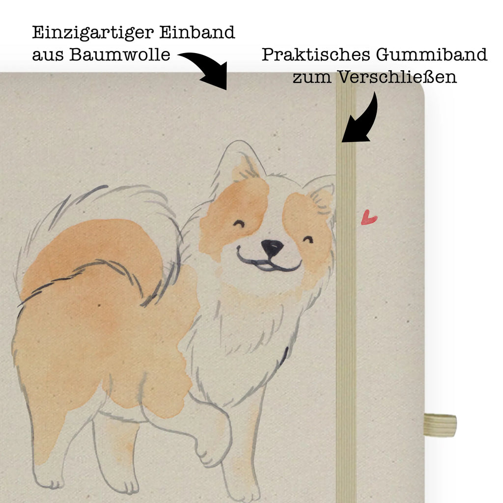 Cotton notebook Icelandic Sheepdog Lifesaver notepad, journal, writing book, notes, address book, entry book, diary, sketchbook, notebook, Dog, dog breed, purebred dog, dog owner, gift, animal lover, giving, puppy