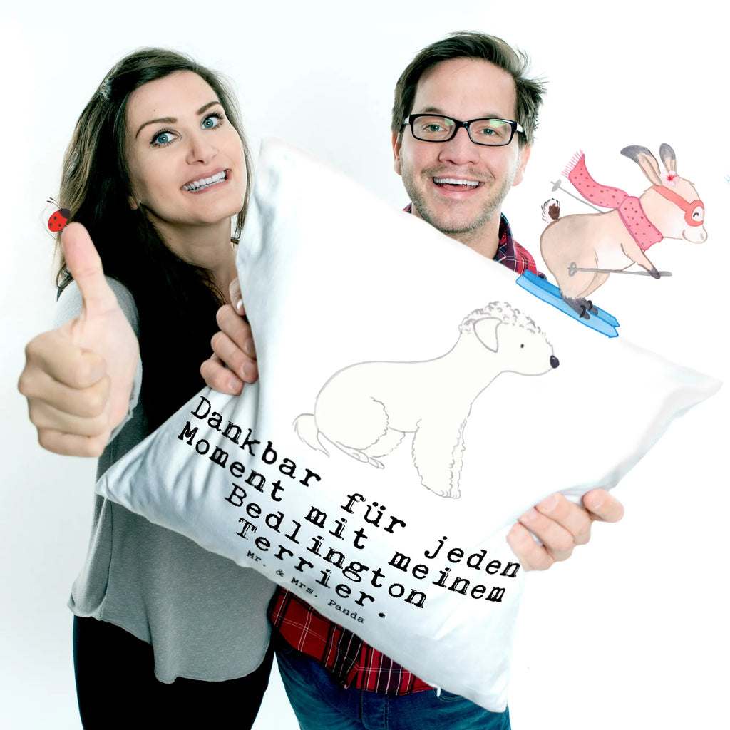 40x40 poduszka Bedlington Terrier Chwila Pies, rasa psa, pies rasowy, właściciel psa, prezent, miłośnik zwierząt, dawanie, szczeniak