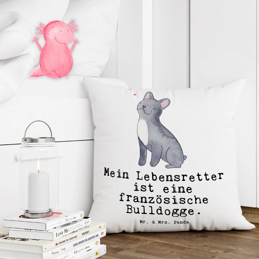 40x40 poduszka Francuski buldog Ratownik życia Pies, rasa psa, pies rasowy, właściciel psa, prezent, miłośnik zwierząt, dawanie, szczeniak