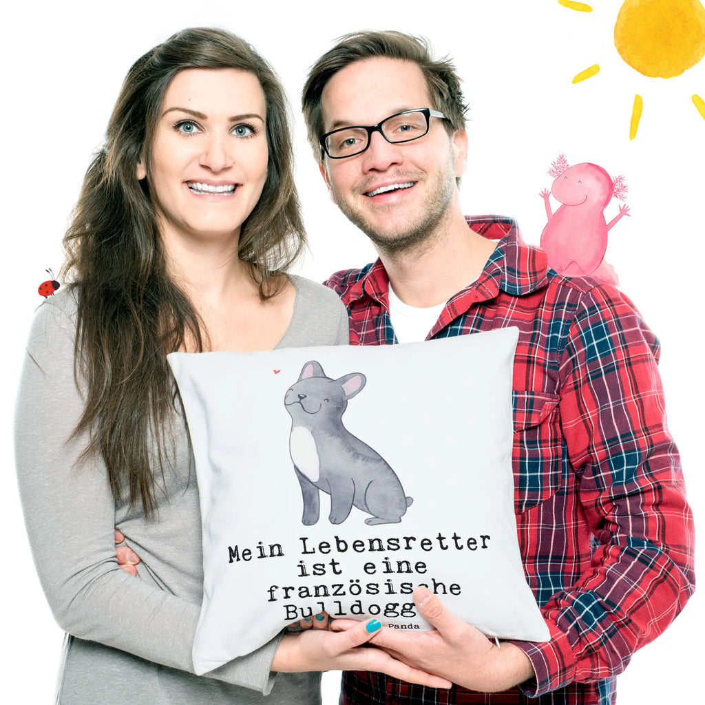 40x40 poduszka Francuski buldog Ratownik życia Pies, rasa psa, pies rasowy, właściciel psa, prezent, miłośnik zwierząt, dawanie, szczeniak