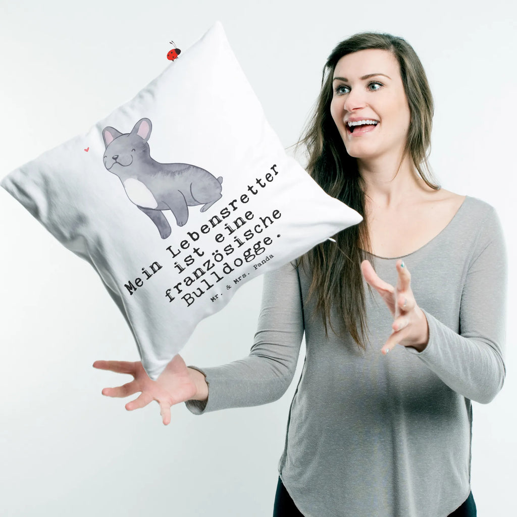 40x40 poduszka Francuski buldog Ratownik życia Pies, rasa psa, pies rasowy, właściciel psa, prezent, miłośnik zwierząt, dawanie, szczeniak