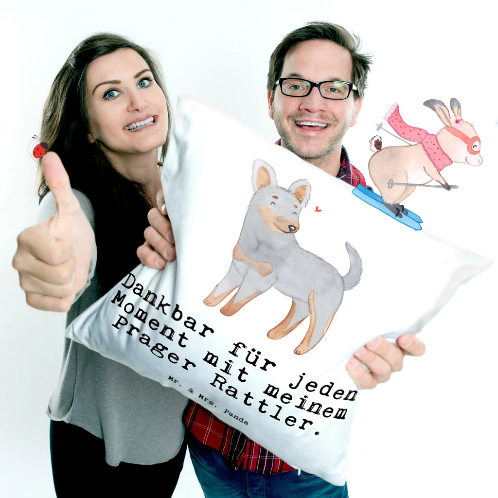 40x40 poduszka Praski Rattler Chwila Pies, rasa psa, pies rasowy, właściciel psa, prezent, miłośnik zwierząt, dawanie, szczeniak