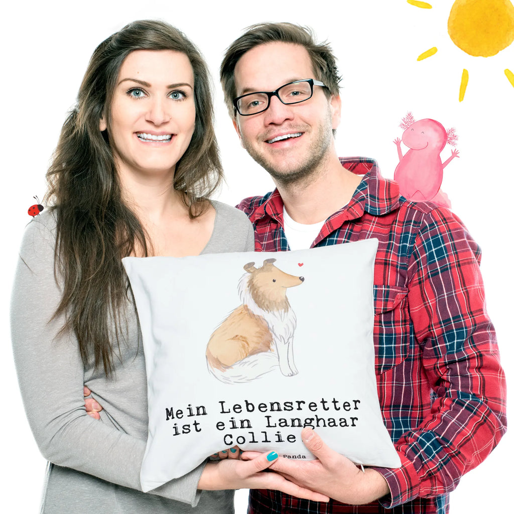 40x40 poduszka długowłosy collie Ratownik życia Pies, rasa psa, pies rasowy, właściciel psa, prezent, miłośnik zwierząt, dawanie, szczeniak