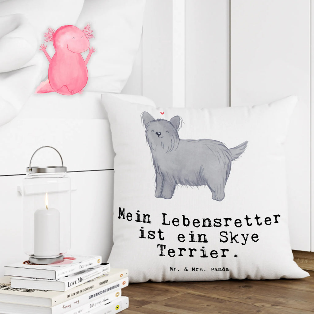 Cushion Skye Terrier Lifesaver 40x40, fluffy, pillow case, settee, Pillow, couch, 40 x 40, soft, sofa, pillows, pad, bedroom, cushion, bed, Dog, dog breed, purebred dog, dog owner, gift, animal lover, giving, puppy