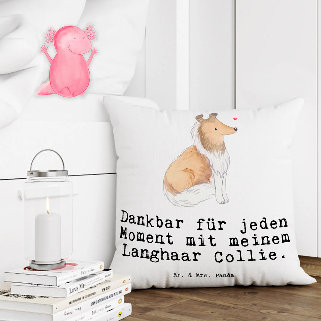 Cushion Long-haired Collie Moment Pillow, pillow case, cushion, 40 x 40, settee, couch, pillows, fluffy, sofa, bedroom, soft, bed, pad, 40x40, Dog, dog breed, purebred dog, dog owner, gift, animal lover, giving, puppy