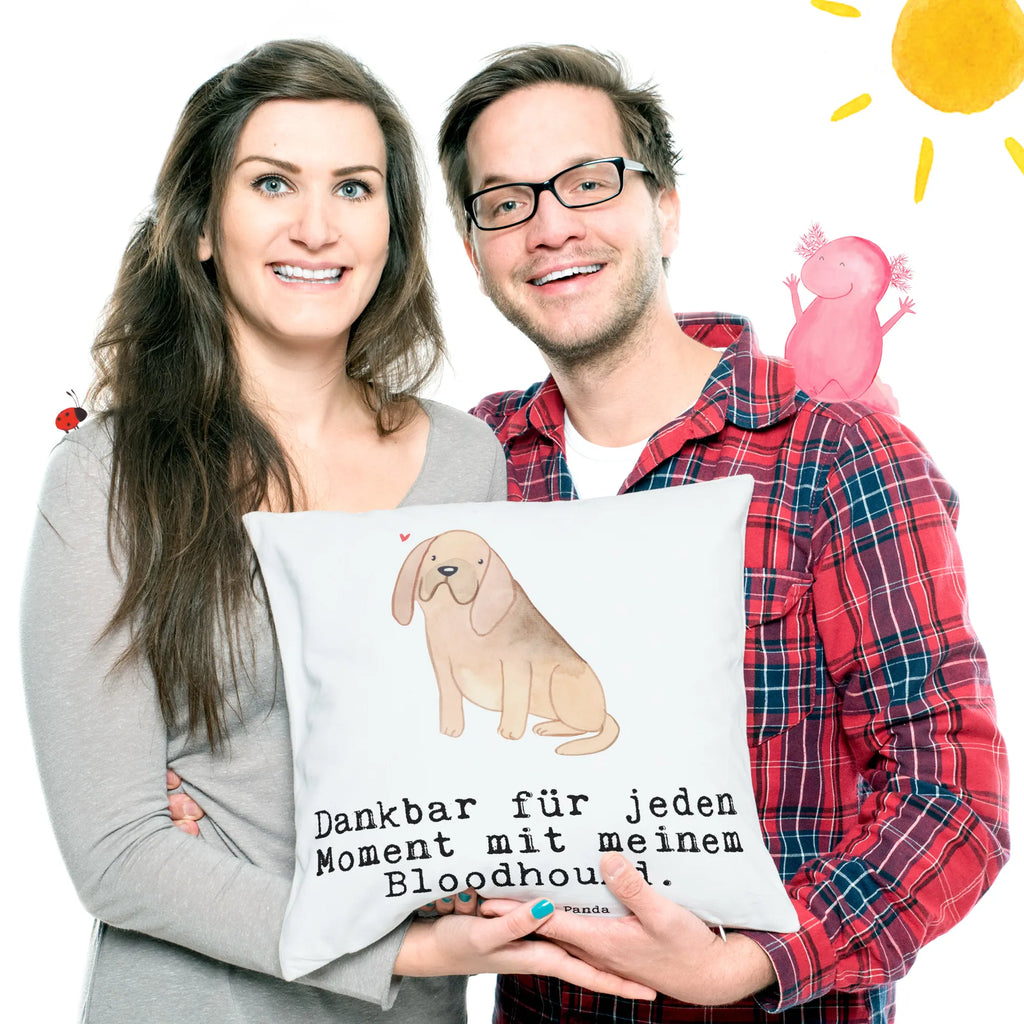 40x40 poduszka Bloodhound chwila Pies, rasa psa, pies rasowy, właściciel psa, prezent, miłośnik zwierząt, dawanie, szczeniak