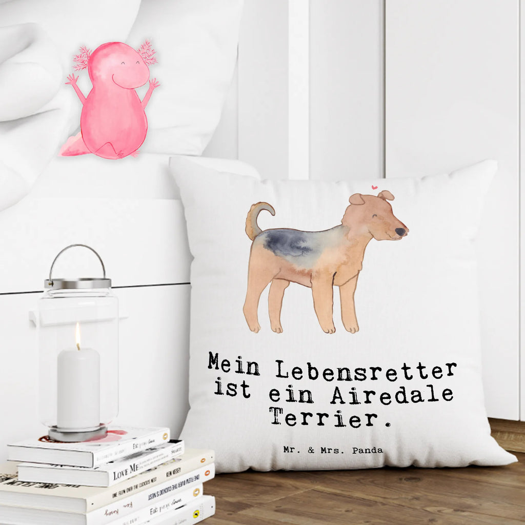 40x40 poduszka terier airedale Ratujący życie Pies, rasa psa, pies rasowy, właściciel psa, prezent, miłośnik zwierząt, dawanie, szczeniak