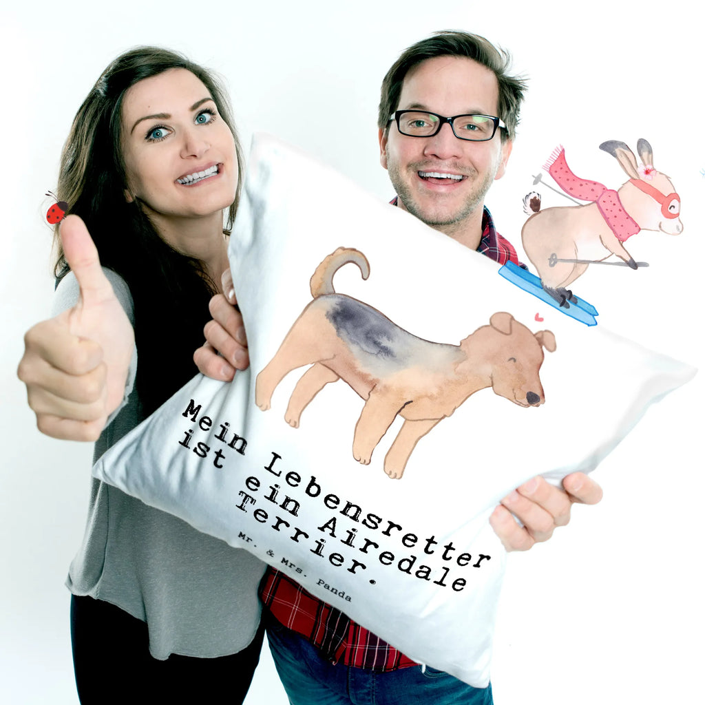 40x40 poduszka terier airedale Ratujący życie Pies, rasa psa, pies rasowy, właściciel psa, prezent, miłośnik zwierząt, dawanie, szczeniak