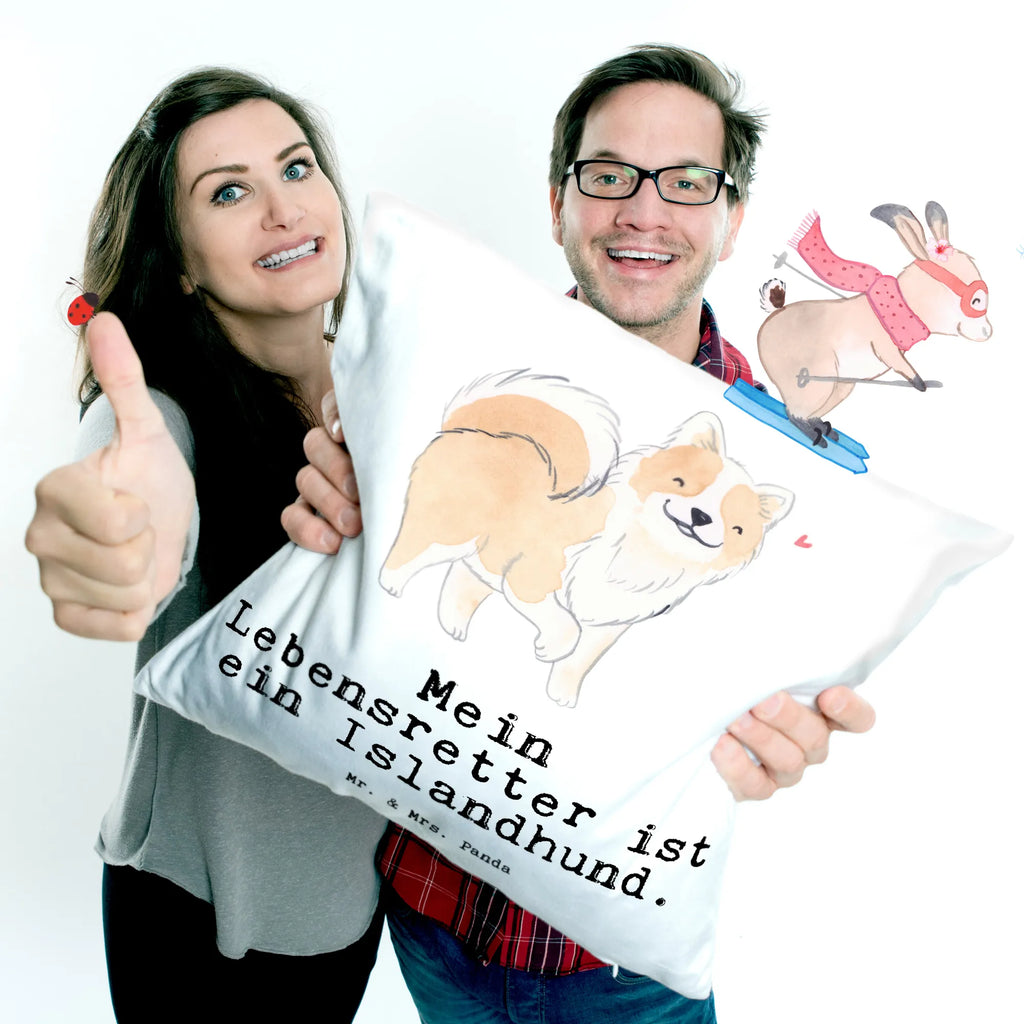 40x40 poduszka Islandzki pies Ratownik Pies, rasa psa, pies rasowy, właściciel psa, prezent, miłośnik zwierząt, dawanie, szczeniak