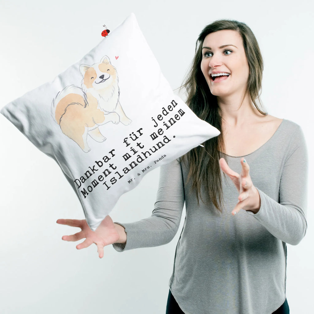 40x40 poduszka pies islandzki Chwila Pies, rasa psa, pies rasowy, właściciel psa, prezent, miłośnik zwierząt, dawanie, szczeniak