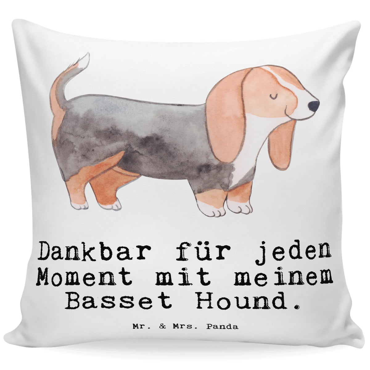 Cushion Basset Hound Moment Pillow, bedroom, sofa, pillow case, pillows, pad, 40 x 40, settee, fluffy, cushion, 40x40, bed, soft, couch, Dog, dog breed, purebred dog, dog owner, gift, animal lover, giving, puppy