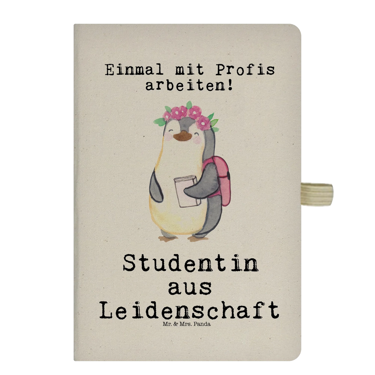Bawełniany notes DIN A5 Studentka pasja Zawód, Wykształcenie, Prezent, Jubileusz, Pożegnanie, Emerytura, Kolega, Dziękuję, Koleżanka, Dawać, Pracownik, Współpracownik, Dziękuję bardzo