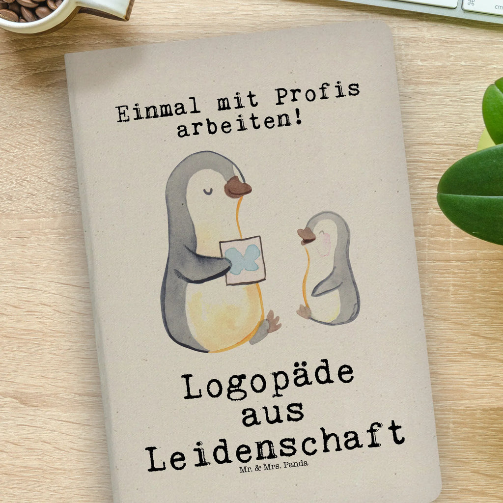 Bawełniany notatnik DIN A4 logopeda pasja Zawód, Wykształcenie, Jubileusz, Pożegnanie, Emerytura, Kolega, Koleżanka, Prezent, Dawać, Pracownik, Współpracownik, Firma, Dziękuję, Dziękuję bardzo