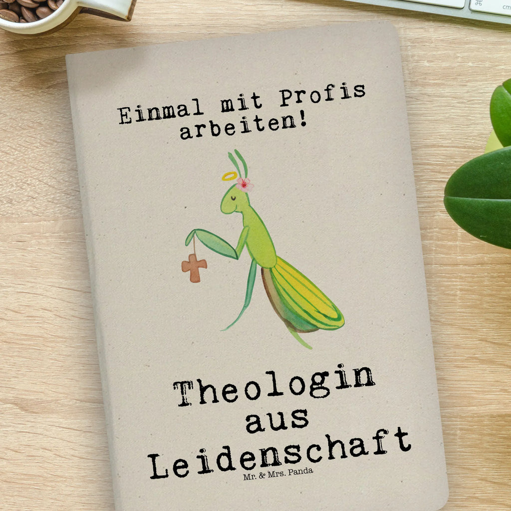 Bawełniany notatnik DIN A4 teolożka Pasja Zawód, Wykształcenie, Jubileusz, Pożegnanie, Emerytura, Kolega, Koleżanka, Prezent, Dawać, Pracownik, Współpracownik, Firma, Dziękuję, Dziękuję bardzo