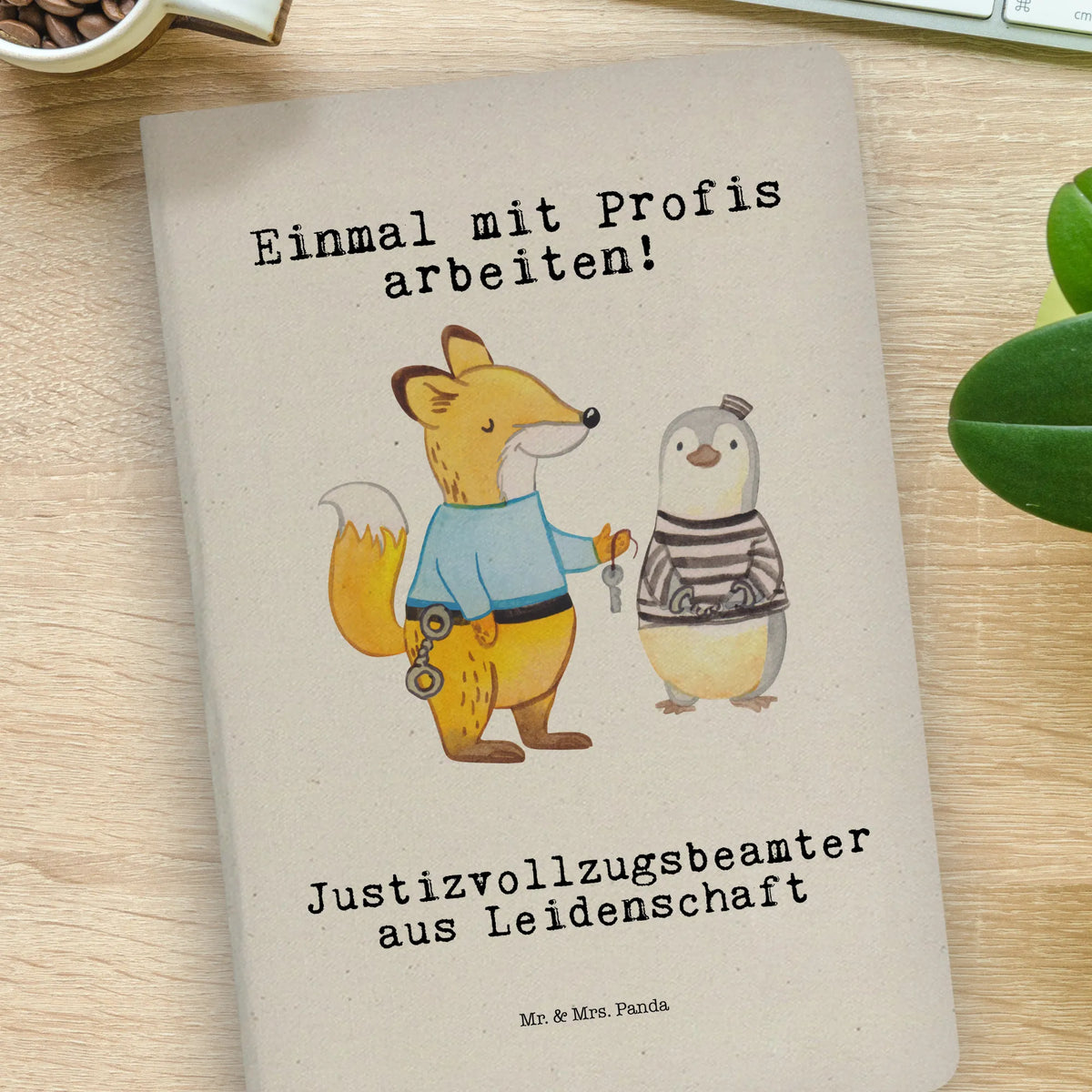 Bawełniany notatnik DIN A4 strażnik penitencjarny Pasja Zawód, Wykształcenie, Jubileusz, Pożegnanie, Emerytura, Kolega, Koleżanka, Prezent, Dawać, Pracownik, Współpracownik, Firma, Dziękuję, Dziękuję bardzo