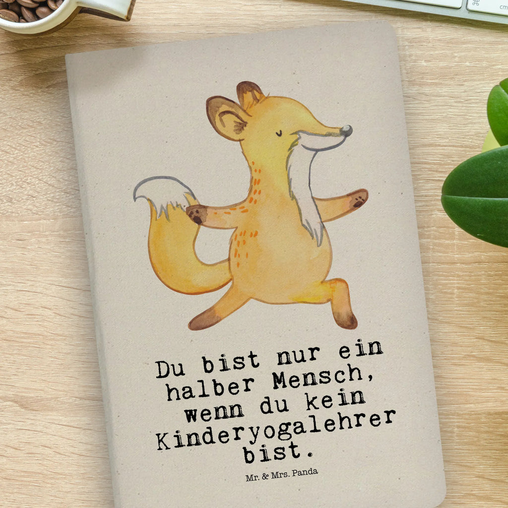 Bawełniany notatnik DIN A4 nauczyciel jogi dla dzieci serce Zawód, Wykształcenie, Jubileusz, Pożegnanie, Emerytura, Kolega, Koleżanka, Prezent, Dawać, Pracownik, Współpracownik, Firma, Dziękuję, Dziękuję bardzo