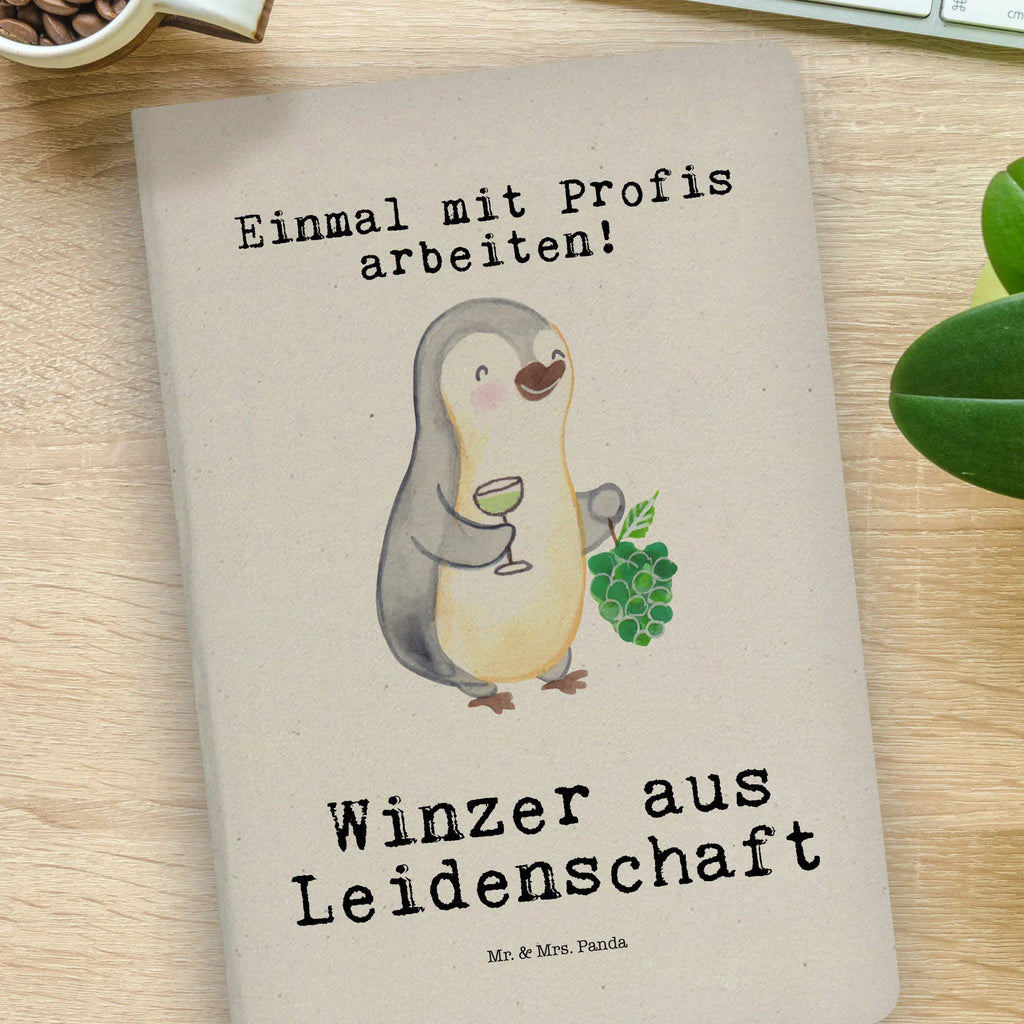Bawełniany notatnik DIN A4 Winiarz Pasja Zawód, Wykształcenie, Jubileusz, Pożegnanie, Emerytura, Kolega, Koleżanka, Prezent, Dawać, Pracownik, Współpracownik, Firma, Dziękuję, Dziękuję bardzo