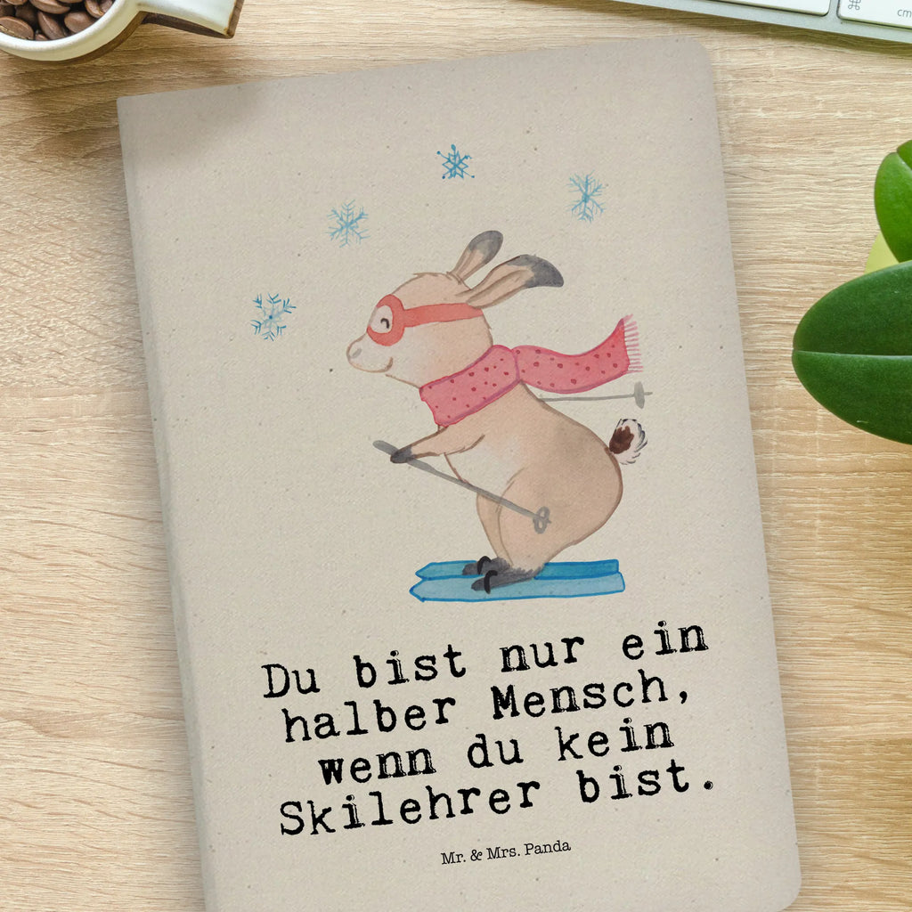 Bawełniany notatnik DIN A4 Instruktor narciarstwa serce Zawód, Wykształcenie, Jubileusz, Pożegnanie, Emerytura, Kolega, Koleżanka, Prezent, Dawać, Pracownik, Współpracownik, Firma, Dziękuję, Dziękuję bardzo