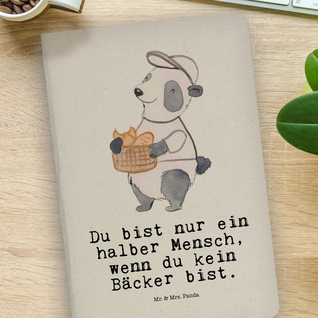 Bawełniany notatnik DIN A4 piekarz Serce Zawód, Wykształcenie, Jubileusz, Pożegnanie, Emerytura, Kolega, Koleżanka, Prezent, Dawać, Pracownik, Współpracownik, Firma, Dziękuję, Dziękuję bardzo