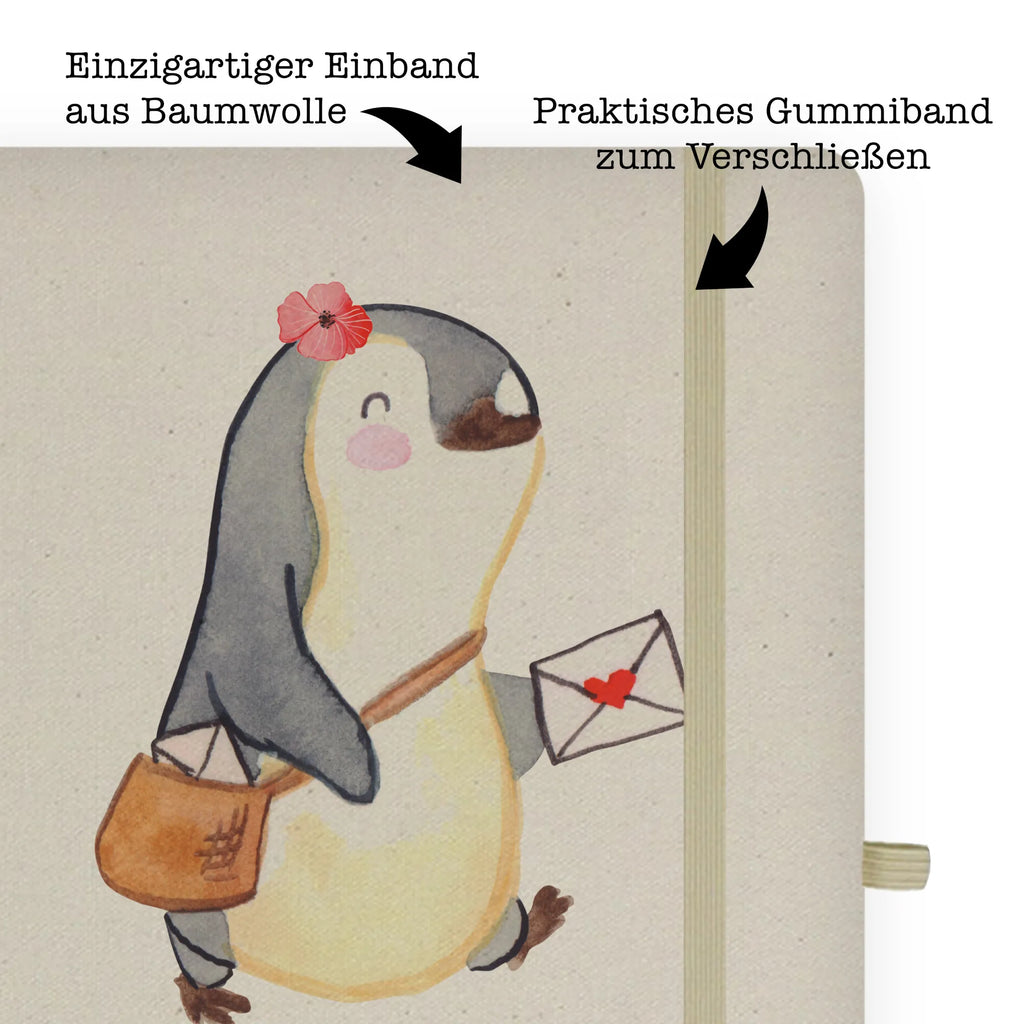 Bawełniany notatnik DIN A4 listonoszka serce Zawód, Wykształcenie, Jubileusz, Pożegnanie, Emerytura, Kolega, Koleżanka, Prezent, Dawać, Pracownik, Współpracownik, Firma, Dziękuję, Dziękuję bardzo