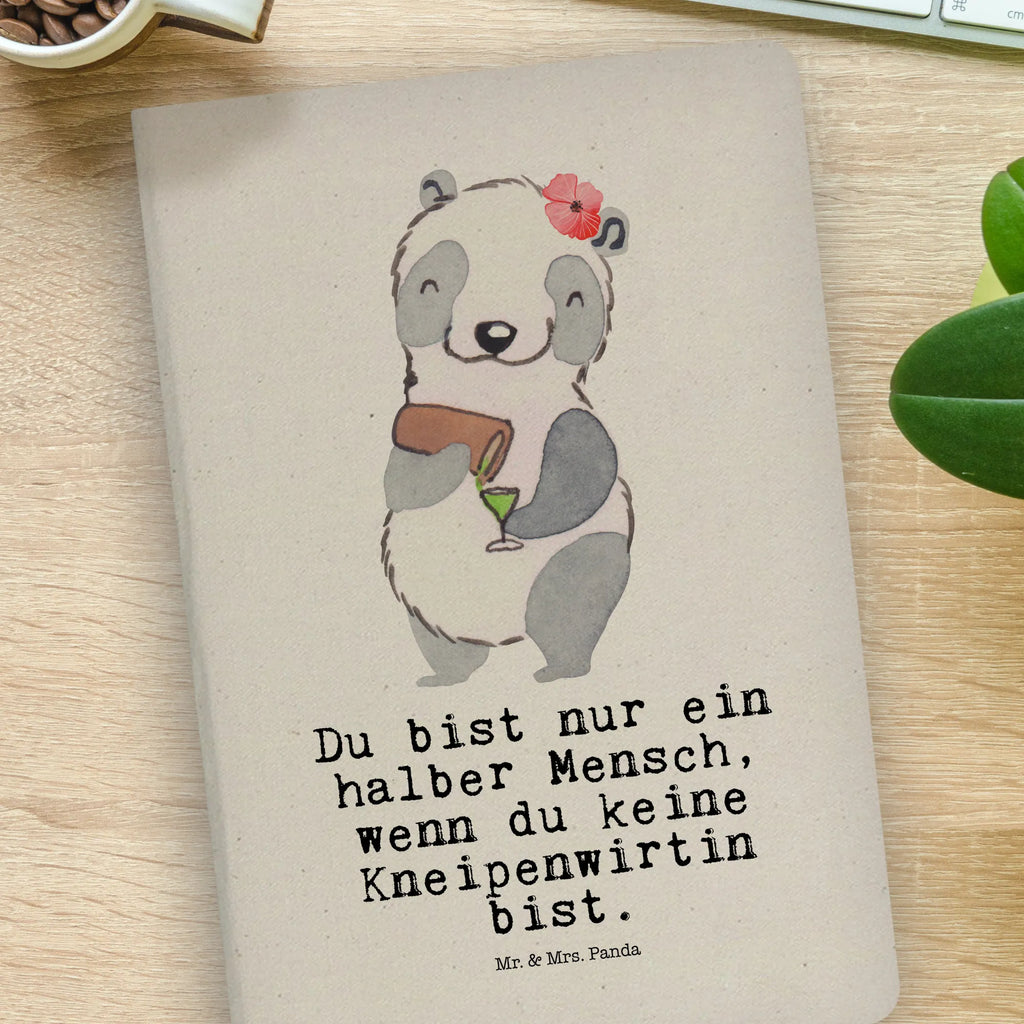 Bawełniany notatnik DIN A4 właścicielka knajpy serce Zawód, Wykształcenie, Jubileusz, Pożegnanie, Emerytura, Kolega, Koleżanka, Prezent, Dawać, Pracownik, Współpracownik, Firma, Dziękuję, Dziękuję bardzo