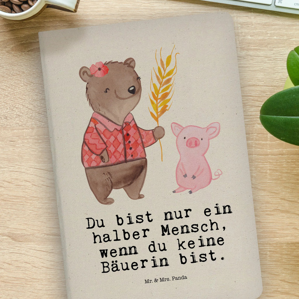 Cotton notebook female farmer Heart notebook, writing book, notepad, notes, entry book, sketchbook, address book, diary, journal, gift, gift idea, best, farewell gift, passing exam, anniversary, retirement, promotion, job start, sayings, funny, profession