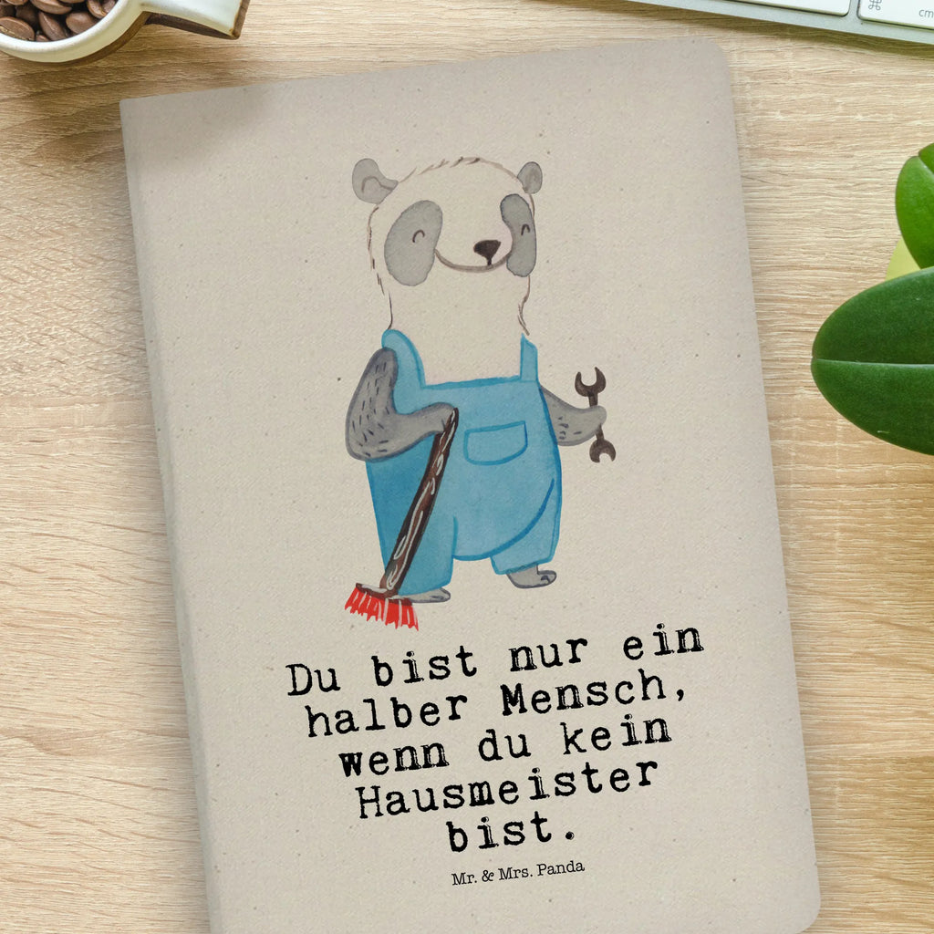 Bawełniany notatnik DIN A4 dozorca serce Zawód, Wykształcenie, Jubileusz, Pożegnanie, Emerytura, Kolega, Koleżanka, Prezent, Dawać, Pracownik, Współpracownik, Firma, Dziękuję, Dziękuję bardzo