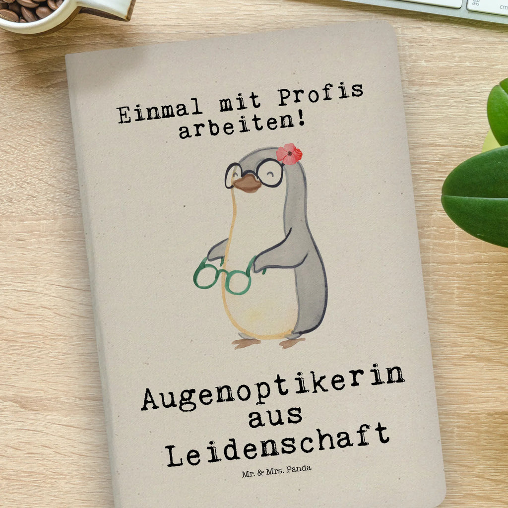 Cotton notebook optician Passion notepad, diary, journal, writing book, sketchbook, address book, notes, entry book, notebook, gift, gift idea, best, farewell gift, passing exam, anniversary, retirement, promotion, job start, sayings, funny, profession