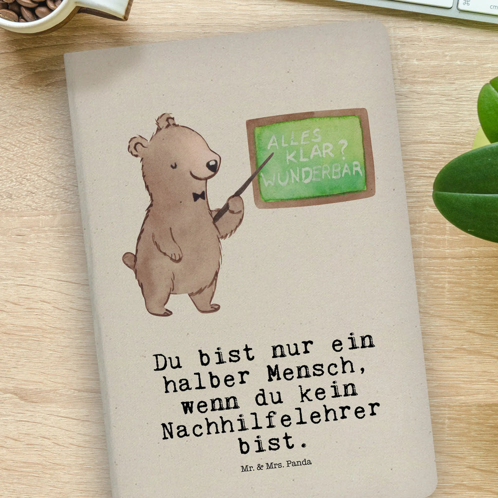 Bawełniany notatnik DIN A4 korepetytor serce Zawód, Wykształcenie, Jubileusz, Pożegnanie, Emerytura, Kolega, Koleżanka, Prezent, Dawać, Pracownik, Współpracownik, Firma, Dziękuję, Dziękuję bardzo