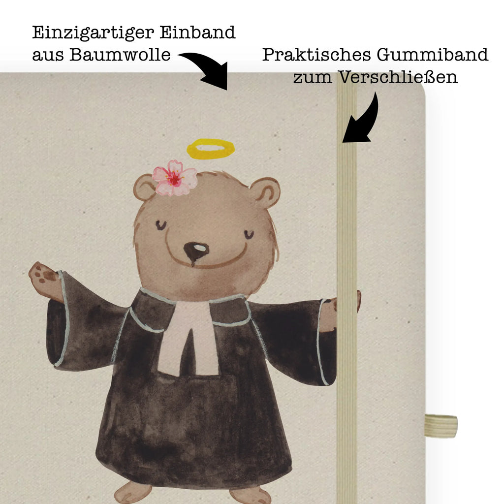 Cotton notebook Female Pastor heart writing book, entry book, notes, sketchbook, address book, notepad, journal, diary, notebook, gift, gift idea, best, farewell gift, passing exam, anniversary, retirement, promotion, job start, sayings, funny, profession