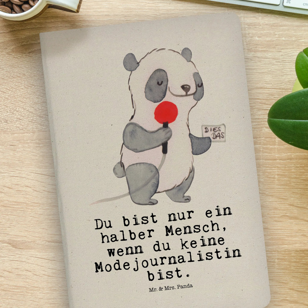 Bawełniany notatnik DIN A4 dziennikarka mody serce Zawód, Wykształcenie, Jubileusz, Pożegnanie, Emerytura, Kolega, Koleżanka, Prezent, Dawać, Pracownik, Współpracownik, Firma, Dziękuję, Dziękuję bardzo