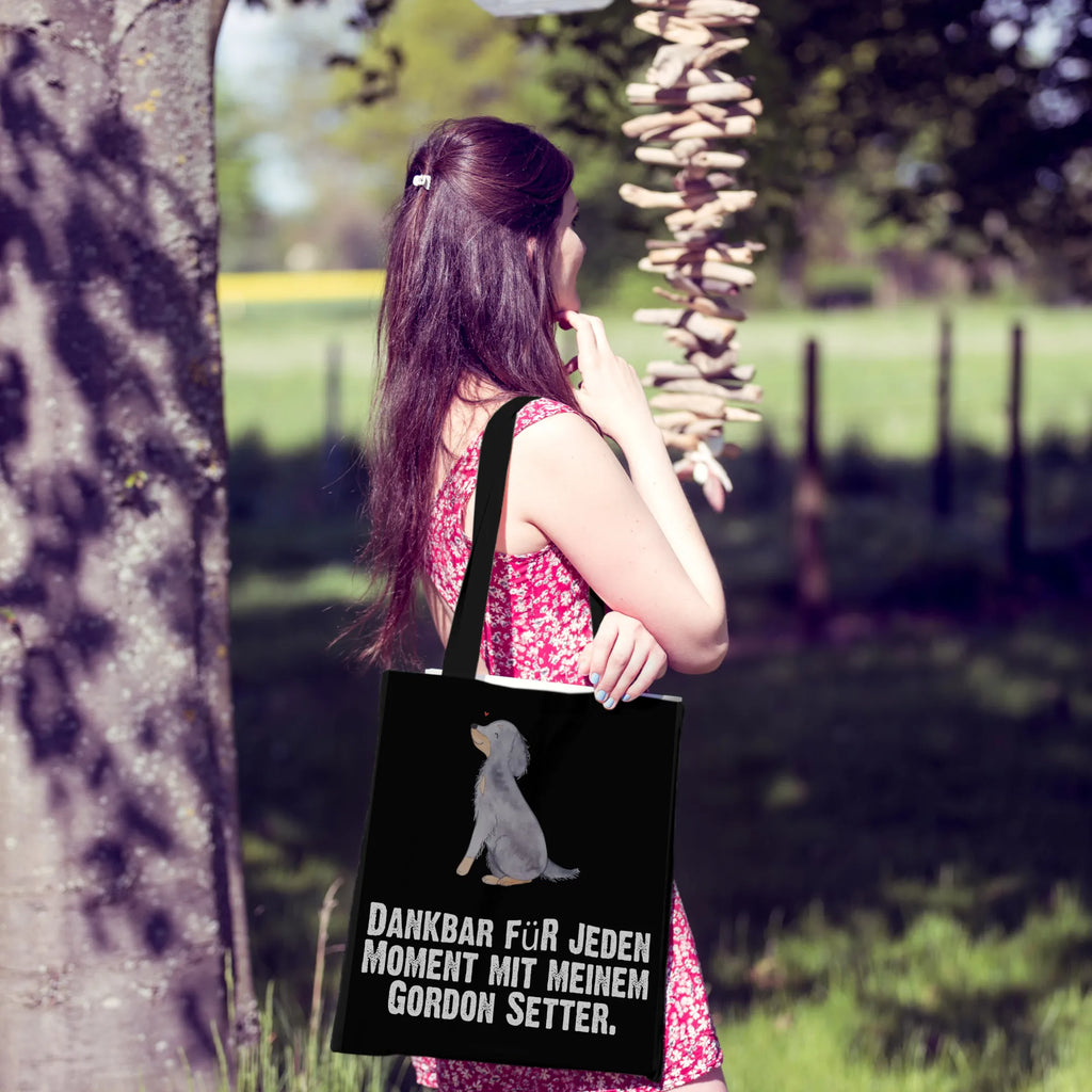 Torba seter gordon Chwila Schultertasche, Jutetasche, Einkaufstüte, Beutel, Tasche, Badetasche, Jutebeutel, Tragetasche, Einkaufstasche, Stofftasche, Laptoptasche, Beuteltasche, Shopper, Strandtasche, Umhängetasche, Stoffbeutel, Hund, Hunderasse, Rassehund, Hundebesitzer, Geschenk, Tierfreund, Schenken, Welpe, Jagdhund, Gordon Shetter