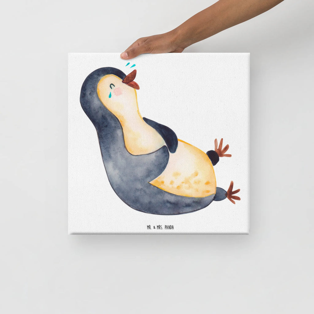 Canvas picture Penguin Laugh Dekoration, Kunstdruck, Bild, Wanddeko, Leinwand, Pinguin, Pinguine, lustiger Spruch, Lachen, Fröhlichkeit, Fröhlich, Optimismus, Humor