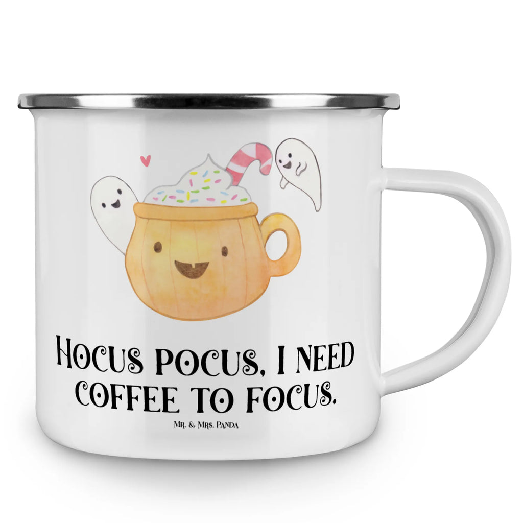 Kempingowy kubek emaliowany Kawa Duch Halloween, dekoracje, Martinssingen, dekoracja, prezenty, dawanie